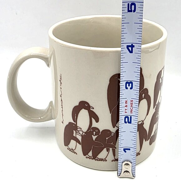 1979 TAYLOR & NG Naughty Penguins Brown and Cream MUG CUP Vintage JAPAN - Picture 10 of 11